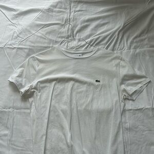 Lacoste Men's Classic White Tee (slight wire and staining on the back)